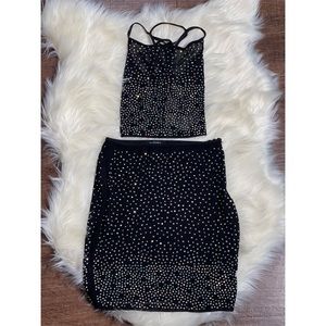 Rhinestone skirt set